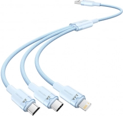 USB-kabel 3-i-1 1,5 m med USB‑C, Lightning og Micro‑USB Vention