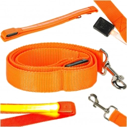 lyskæde-hundeline med LED, 120 cm, orange