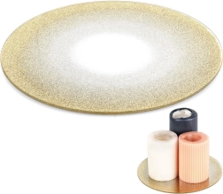 Glas spejlvendt brokade dekorativ underlag til lys 20 cm