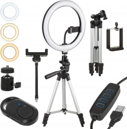 LED ringlampe med stativ