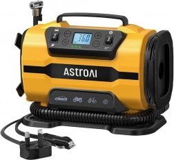Bærbar kompressor AstroAI 150 PSI, 12V DC og 110–240V AC