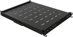 Udtrækshylde til 19" rack 1U, dybde 350 mm, sort