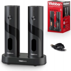 Elektrisk sæt med salt- og peberkværne, USB‑C genopladelige, 2 stk med justerbar grovhed og lys