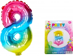 Regnbueformet ballon nummer 8