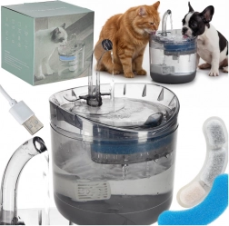 Automatisk vandfontæne til hunde og katte 1,8 l med filter og USB-pumpe