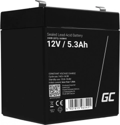 Vedligeholdelsesfrit AGM-batteri 12 V 5,3 Ah til alarmer, kasser og legetøj GREEN CELL