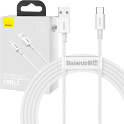 Baseus Superior USB til USB‑C kabel 66 W, 2 m, hvid