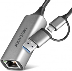 axagon ade-txca gigabit ethernet-adapter usb‑c/usb‑a 3.2 gen 1 med automatisk installation