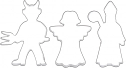 Sæt af udstikkere i rustfrit stål: engel, djævel og Sankt Nikolaus – 3 stk.