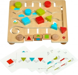 Trælabyrint med geometriske former og skabeloner LUCY & LEO