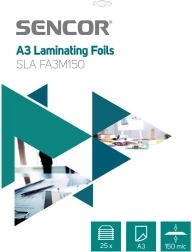 SENCOR lamineringslommer A3 150 mikroner, 25 stk.