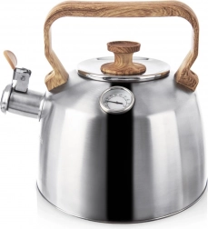 Stålkedel med fløjte og termometer 3,2 l