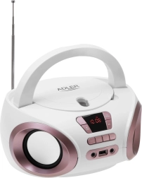 Bærbar boombox med cd og mp3 adler ad 1181 hvid kobberfarvet