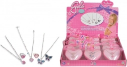 Ring og halskæde i hjerteformet æske