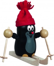 Detoa Muldvarpen på ski – træfigur 10 cm