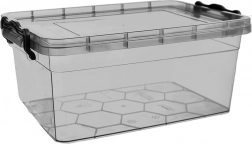 Plastboks til mad med låg 5 l grå