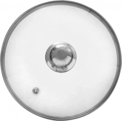 Glaslåg 22 cm med kant i rustfrit stål