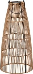 Solcelledrevet havelanterne i rattan 55 cm, brun