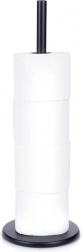 toiletrulleholder i rustfrit stål, sort, 47 cm