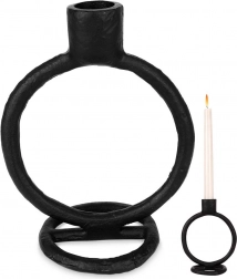 Aluminium lysestage til høj lys, sort, 15 cm