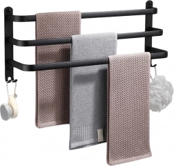 Vægmonteret håndklædeholder i aluminium 50 cm