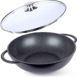 Granit-wok med låg 32 cm