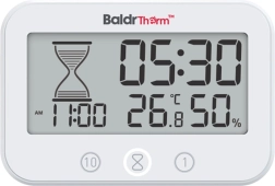 BaldrTherm digital badeværelsestimer med termometer og hygrometer