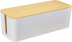 Kabelorganizer med hvidt og brunt design