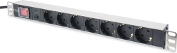 Strømfordelingsliste PDU 19" rack med 7x Schuko-stikdåser, 2,0 m