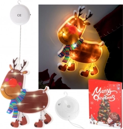 Hængende LED-dekoration til vindue – rensdyr med sugekop