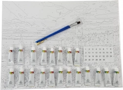 Maling efter tal med ramme 40 × 50 cm – løve