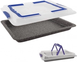 granit-bageform med låg 43 × 29 × 7 cm