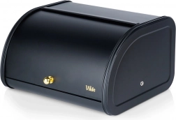 Sort metalbrødkasse 30 × 26,5 × 17 cm