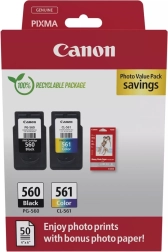 Canon PG-560/CL-561 Photo Value sæt med fotopapir