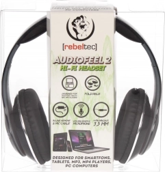 Stereo-hovedtelefoner med mikrofon AUDIOFEEL2 Black, 4-polet 3,5 mm jack