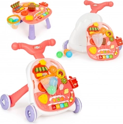 Interaktivt gåstativ og læringsbord med lyde 2-i-1