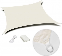 Kvadratisk vandafvisende solsejl 3×3 m MultiGarden – Beige