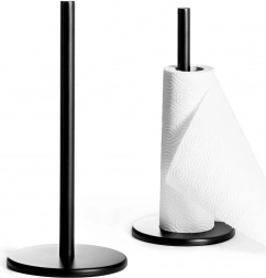 Metalholder til køkkenrulle, sort, 33 cm