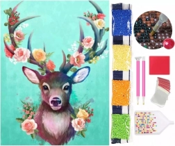 Diamantmaleri 5D – hjort 30 × 40 cm