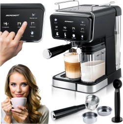 Portafilter-espressomaskine med mælkeskummer 20 bar BERDSEN BD-773 sort