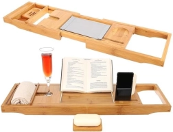 Bambus badekarsbakke Hjemmespa – udtrækkelig bakke til badekar