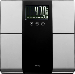 Analytisk personvægt RUHHY med LCD, BMI-måling, 10 profiler, maks. belastning 225 kg