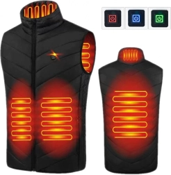 Unisex opvarmet vest med USB, størrelse 2XL