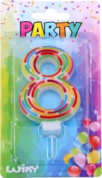 Fødselsdagslys til kage tal 8 med holder