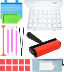Sæt med værktøj til diamond painting og broderi med diamanter