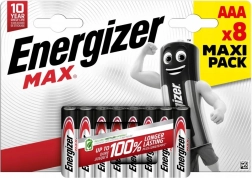Alkaliske batterier AAA ENERGIZER MAX, blister 8 stk.