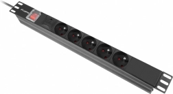 Strømliste Rack PDU 19" 1U Lanberg 16A 5x230V 2m sort IEC C14