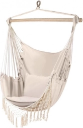 Hængende brasiliansk stol med puder Gardlov – Beige