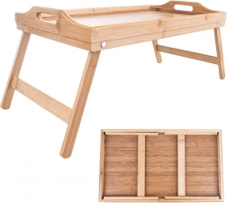 Sammenklappeligt bambus morgenmadsbord 50 × 30 × 24,5 cm