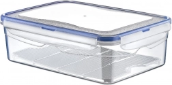 Plastboks til mad med låg og tætningsliste med rist 4,3 l